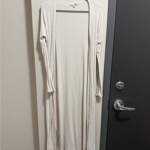 Fashion Nova Cream Long Cardigan Sweater